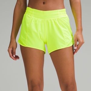 Highlight Yellow Hotty Hot Low-rise lined shorts 4”